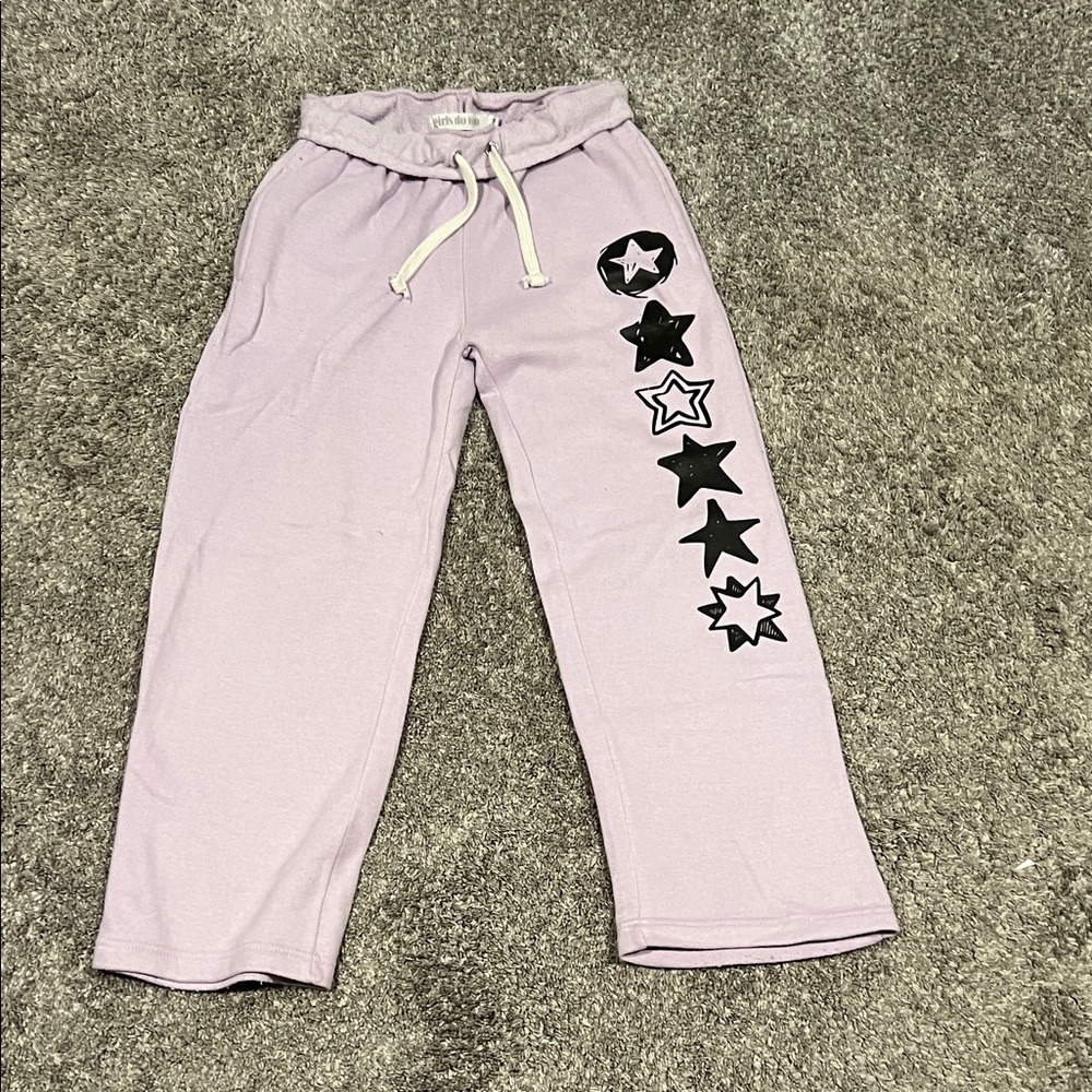 Lavender Sweatpants with Star Design